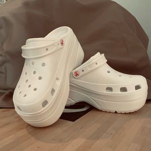 Platform crocs size 10